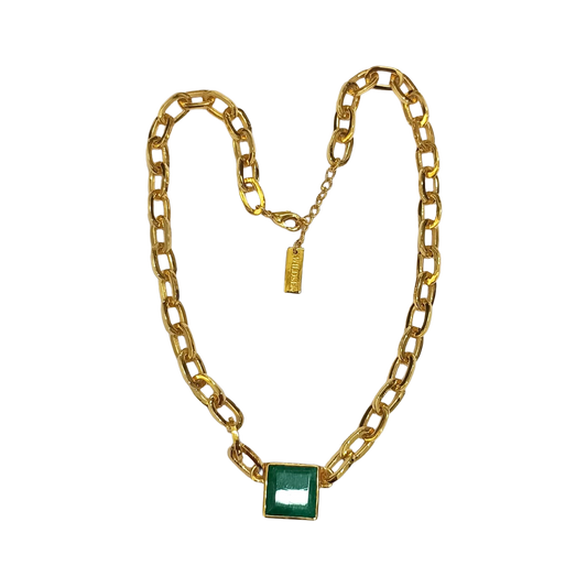 Emerald Single Stone Collar
