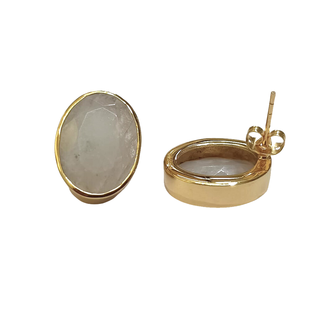 Moonstone Oval Studs