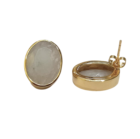 Moonstone Oval Studs