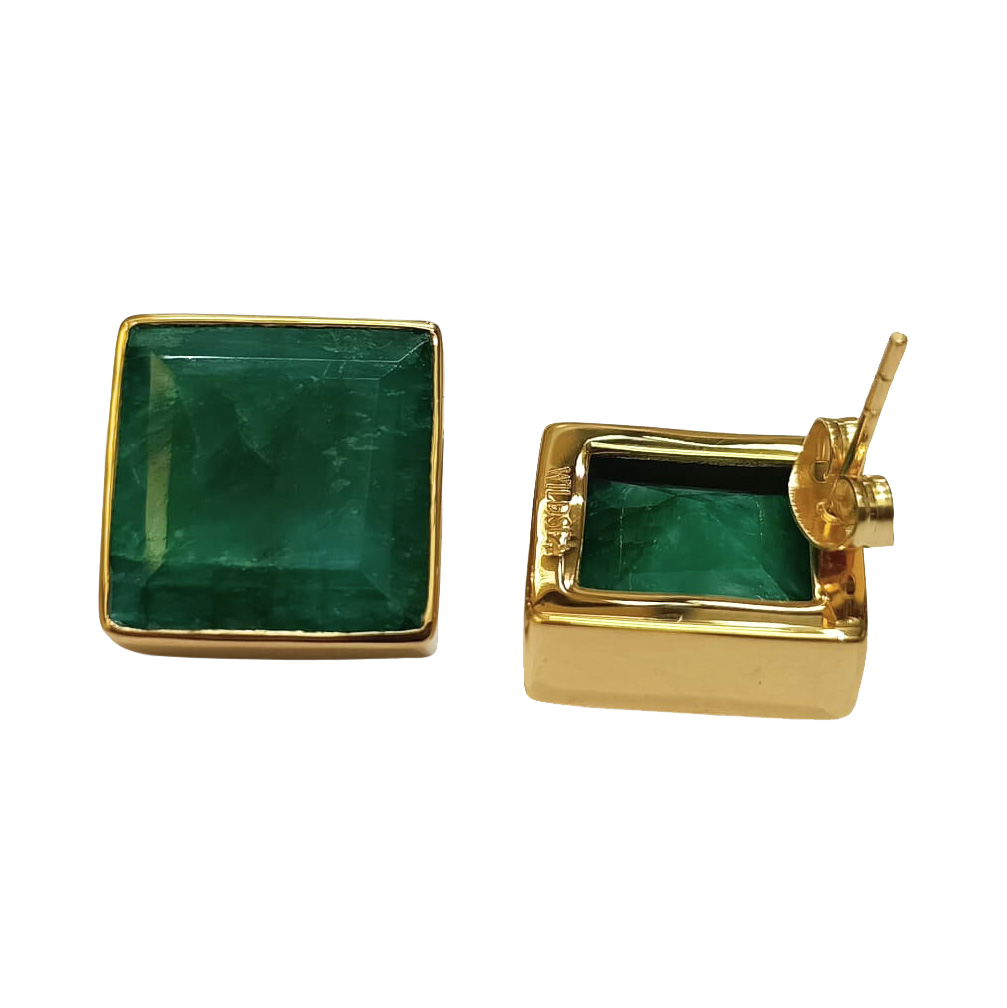 Emerald Square Studs