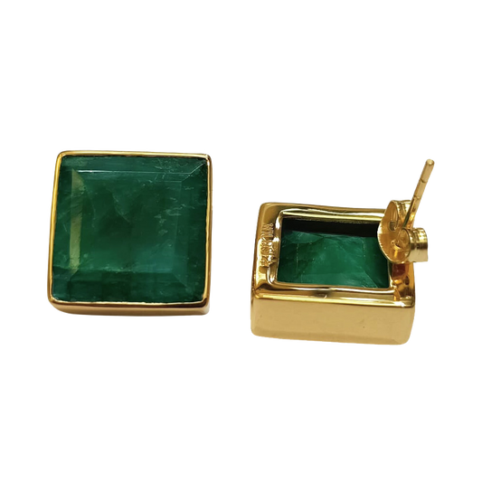 Emerald Square Studs